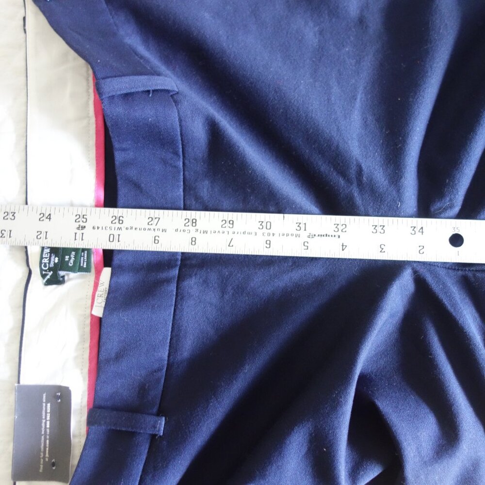 NWT $72.50 J. CREW Winnie Pant Stretch Cotton City Fit – Navy Blue – Sz 14 - Picture 5 of 9